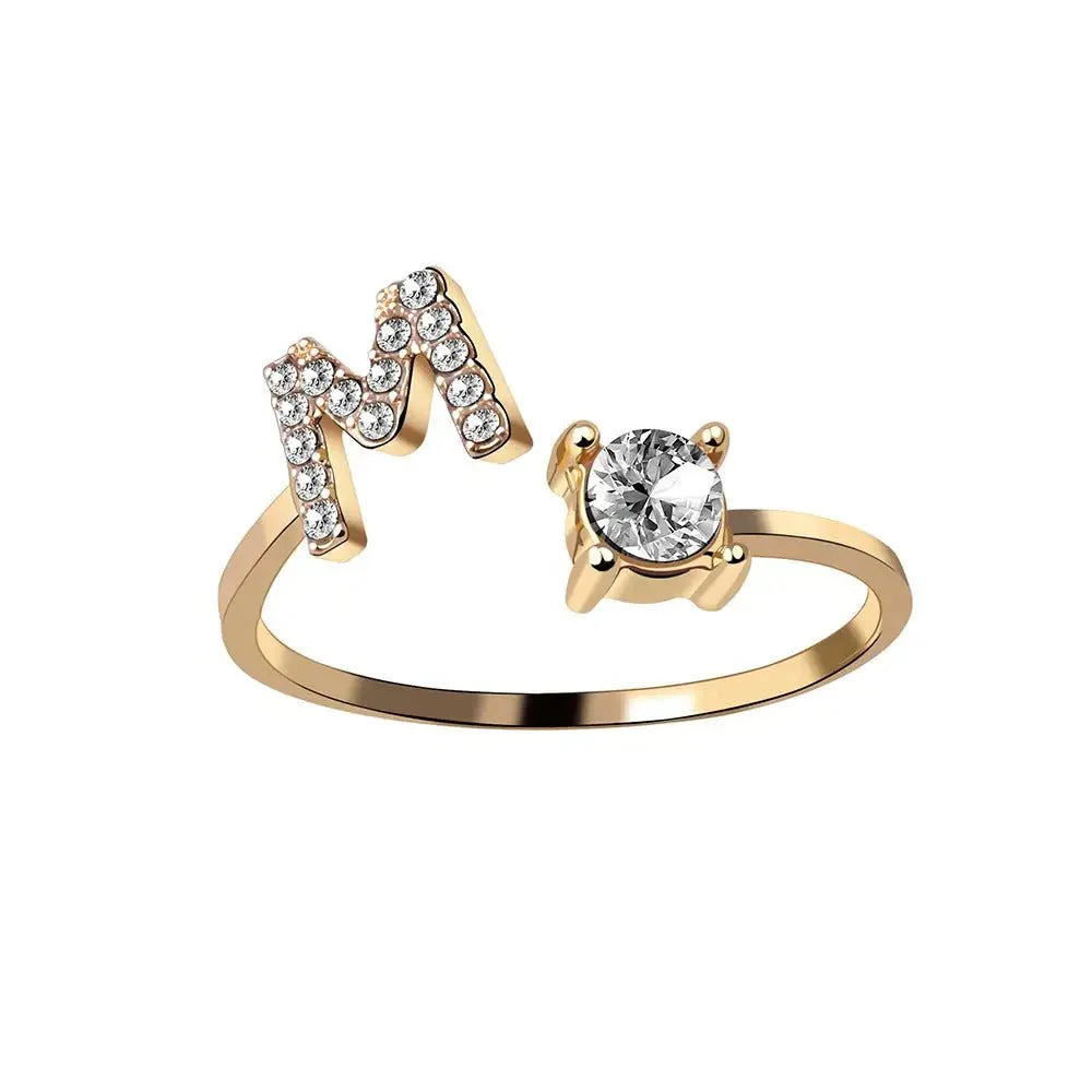 Brehn | Verstellbarer zarter Diamant Buchstabenring