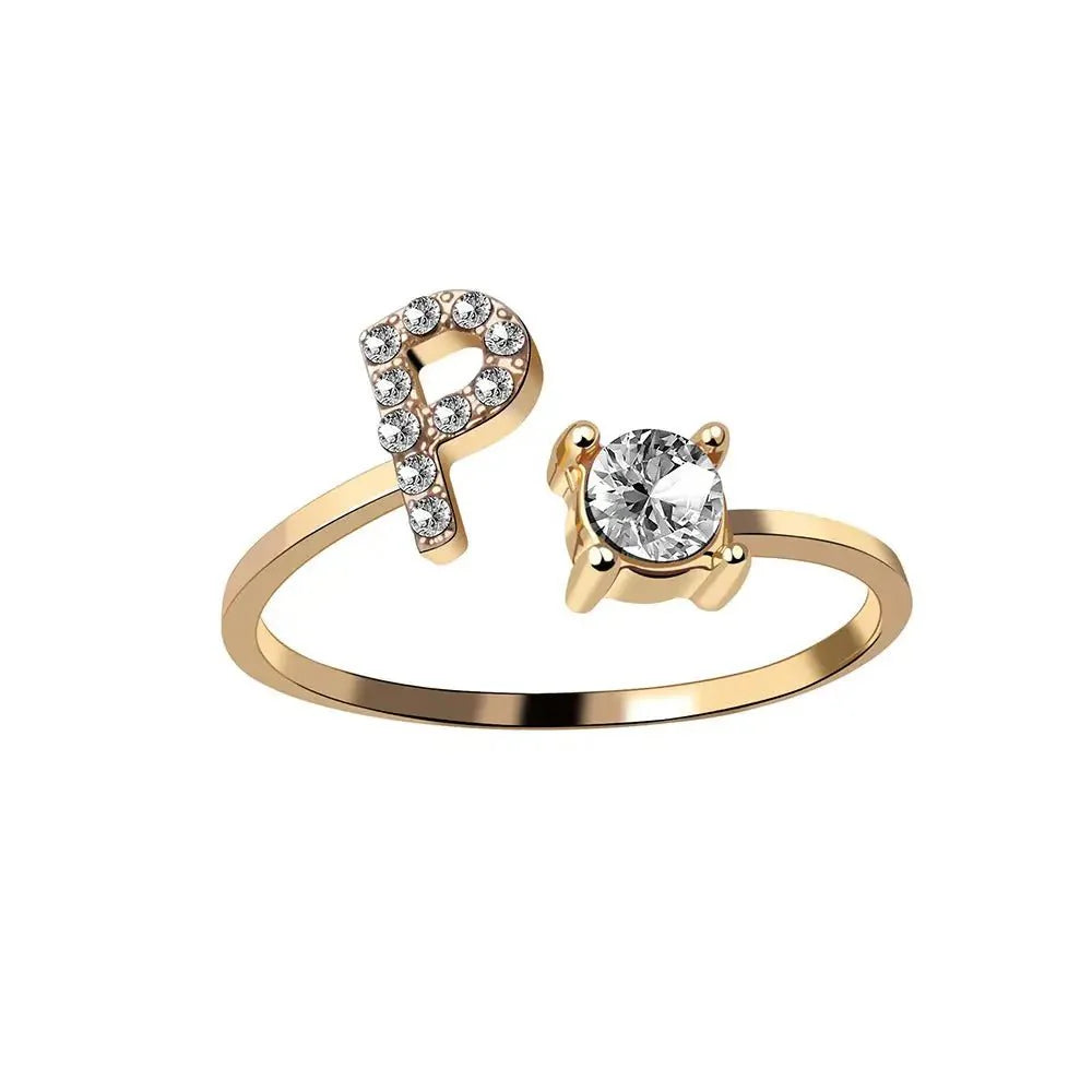 Brehn | Verstellbarer zarter Diamant Buchstabenring