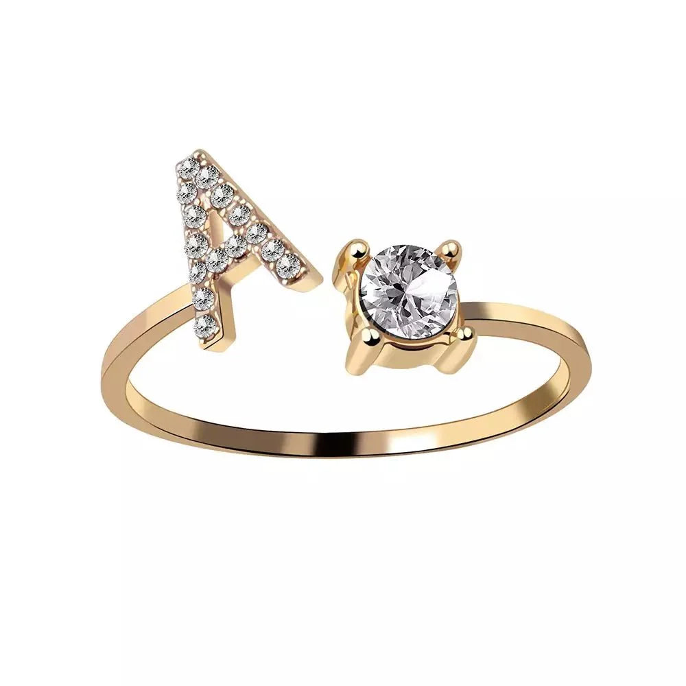Brehn | Verstellbarer zarter Diamant Buchstabenring