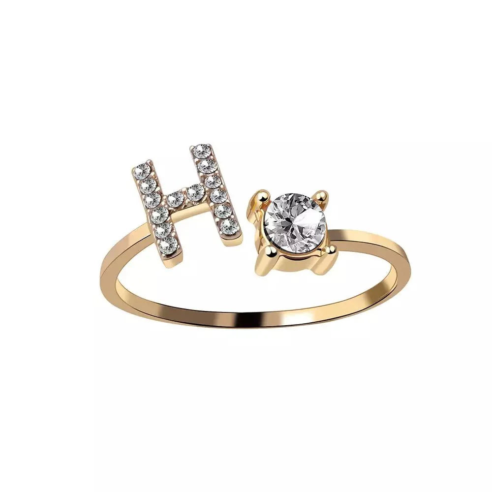 Brehn | Verstellbarer zarter Diamant Buchstabenring