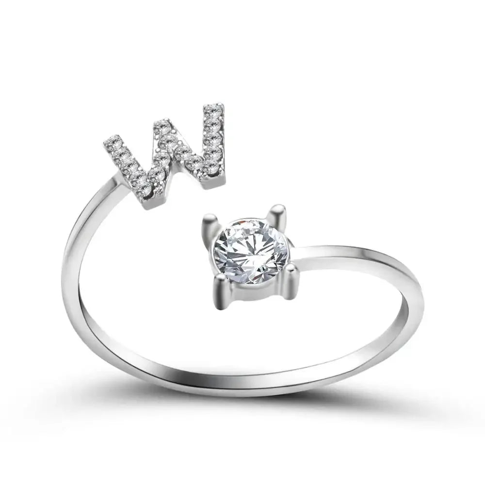 Brehn | Verstellbarer zarter Diamant Buchstabenring