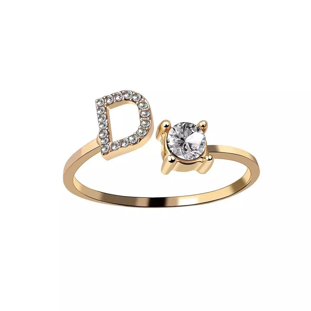 Brehn | Verstellbarer zarter Diamant Buchstabenring