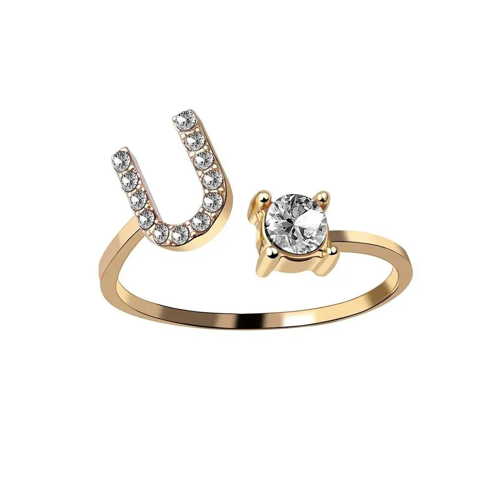 Brehn | Verstellbarer zarter Diamant Buchstabenring