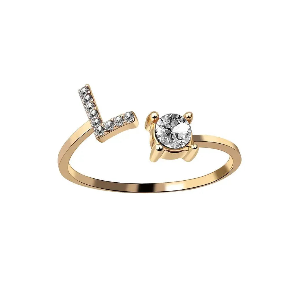 Brehn | Verstellbarer zarter Diamant Buchstabenring