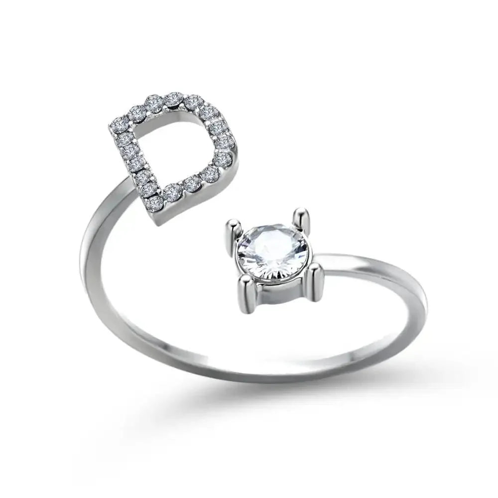 Brehn | Verstellbarer zarter Diamant Buchstabenring