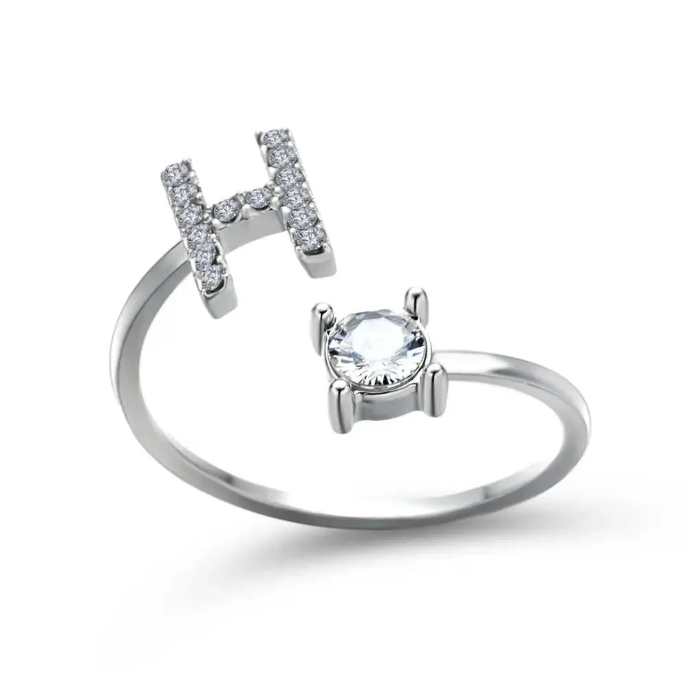 Brehn | Verstellbarer zarter Diamant Buchstabenring