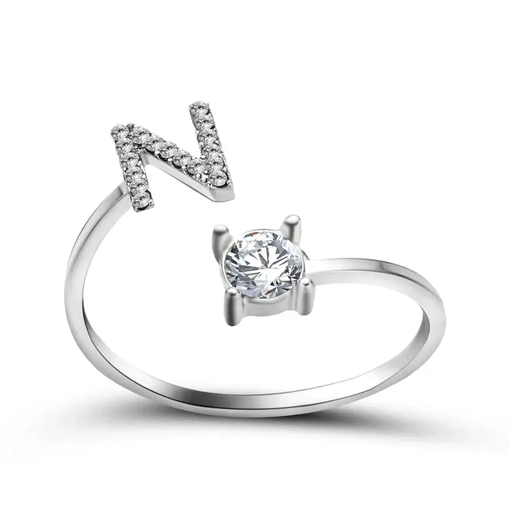 Brehn | Verstellbarer zarter Diamant Buchstabenring