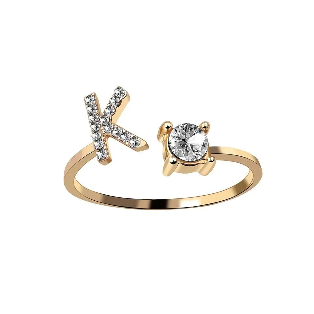 Brehn | Verstellbarer zarter Diamant Buchstabenring