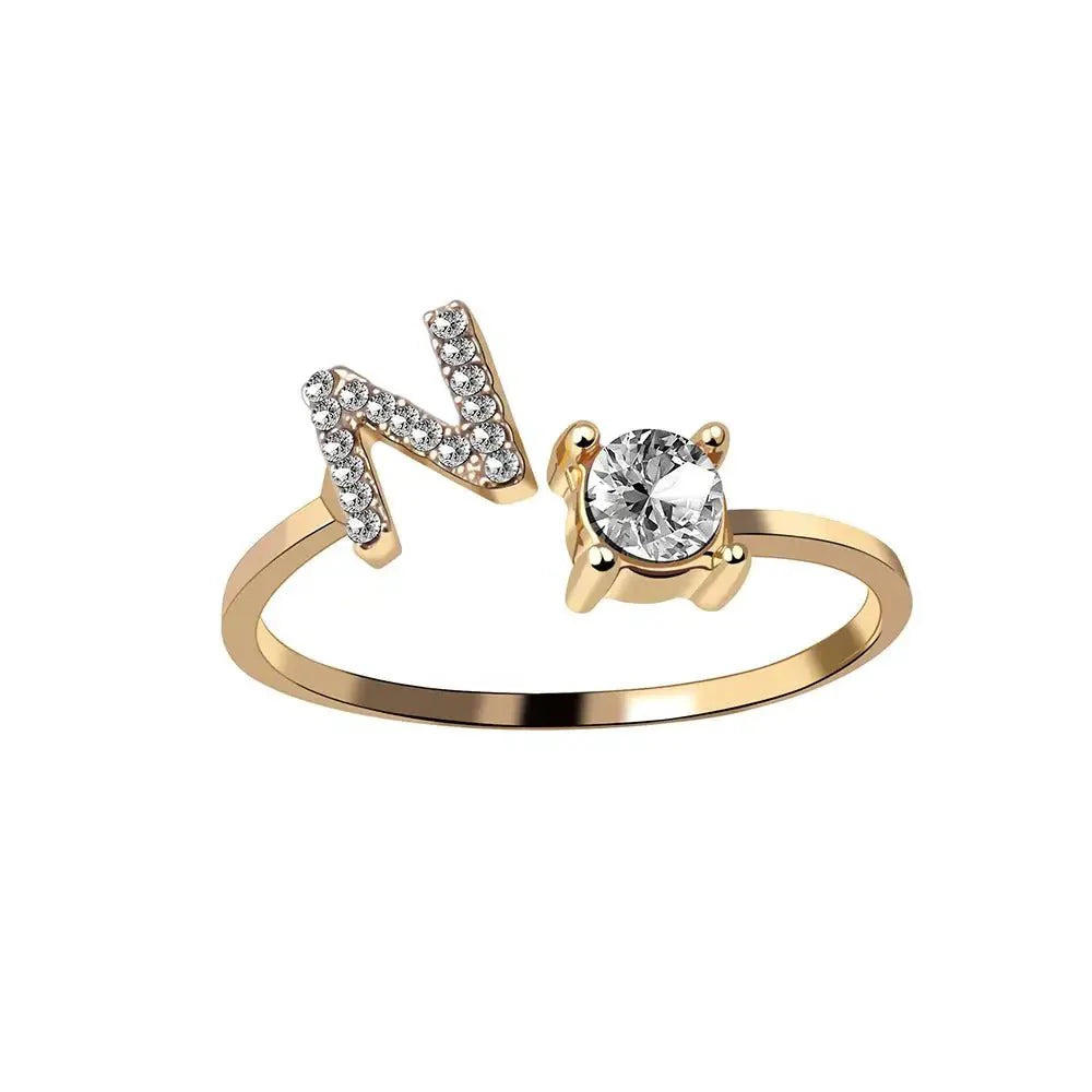 Brehn | Verstellbarer zarter Diamant Buchstabenring