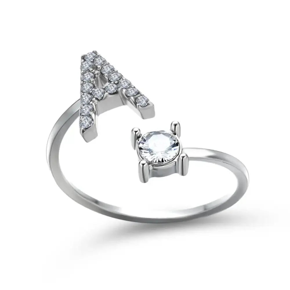 Brehn | Verstellbarer zarter Diamant Buchstabenring
