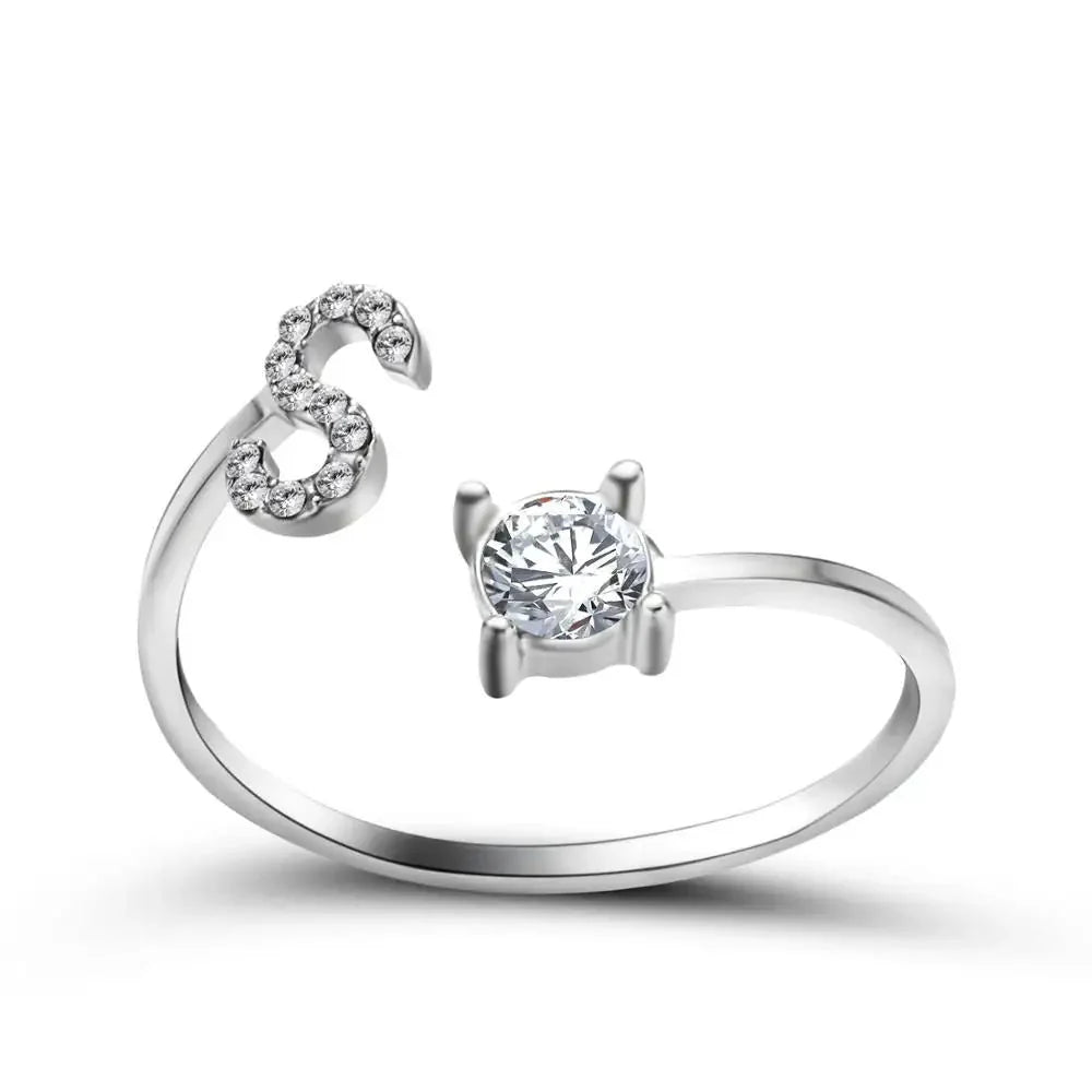 Brehn | Verstellbarer zarter Diamant Buchstabenring