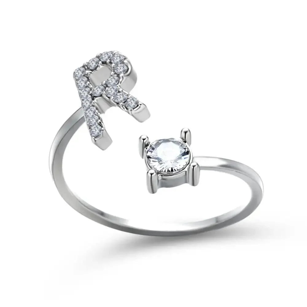 Brehn | Verstellbarer zarter Diamant Buchstabenring