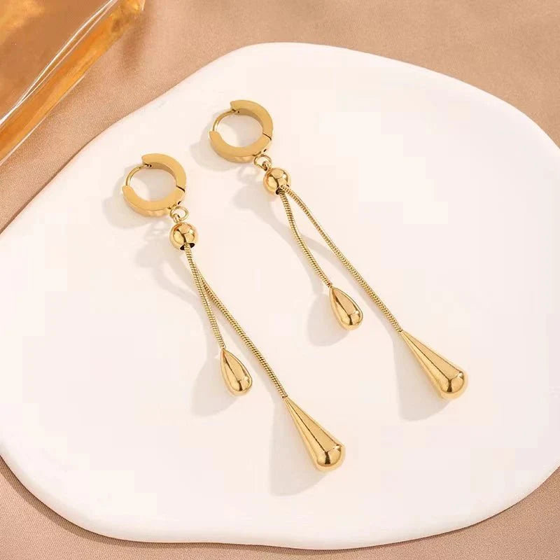 Brehn | Verstellbare Pull Tropfen Lariat Halskette und Ohrringe