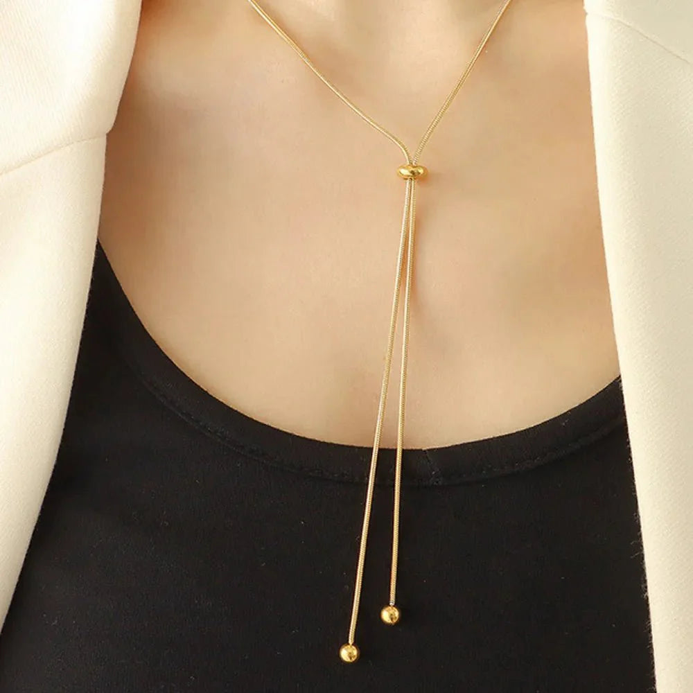 Brehn | Verstellbare Schlangenkette Lariat-Halskette