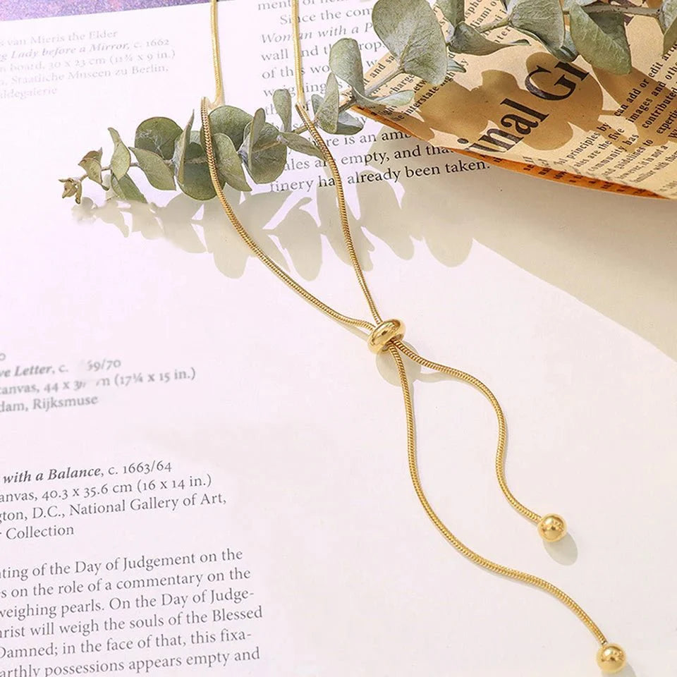 Brehn | Verstellbare Schlangenkette Lariat-Halskette