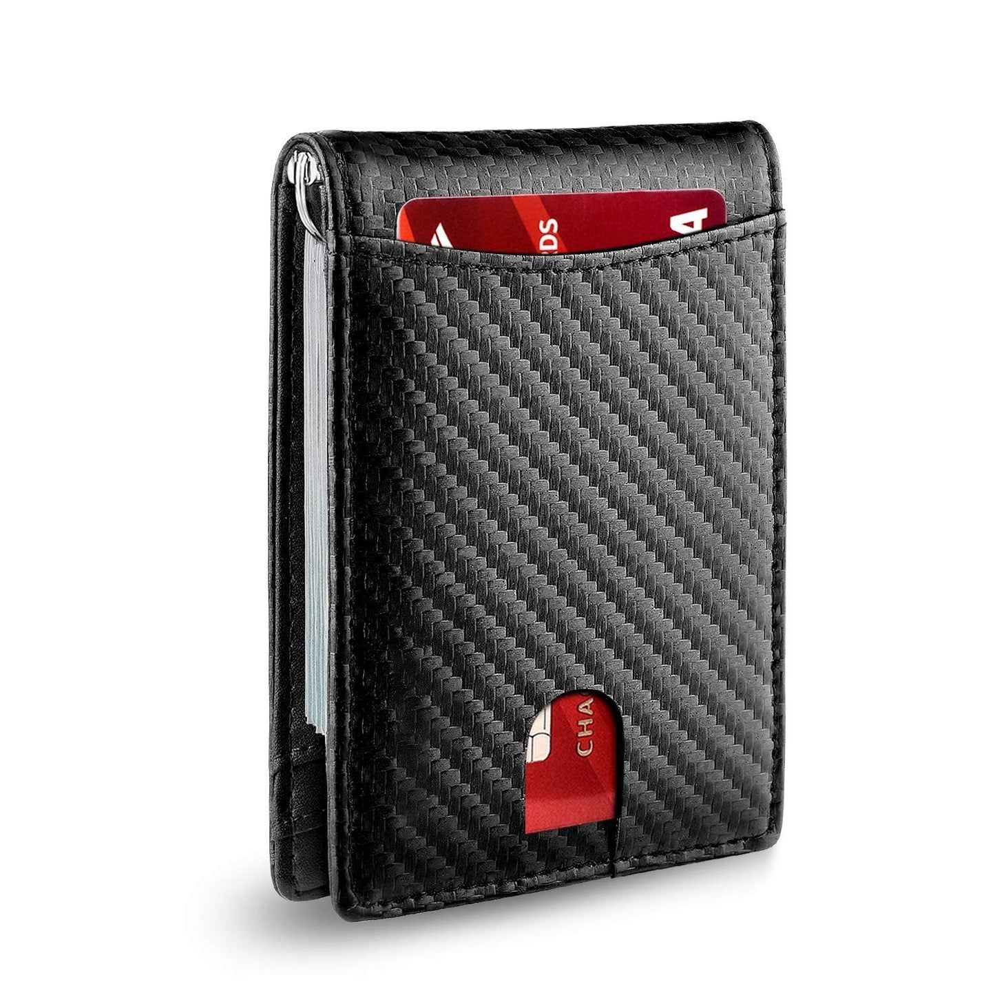 Slim RFID-Geldbörse für Herren | Kartenetui aus Leder | Schwarz