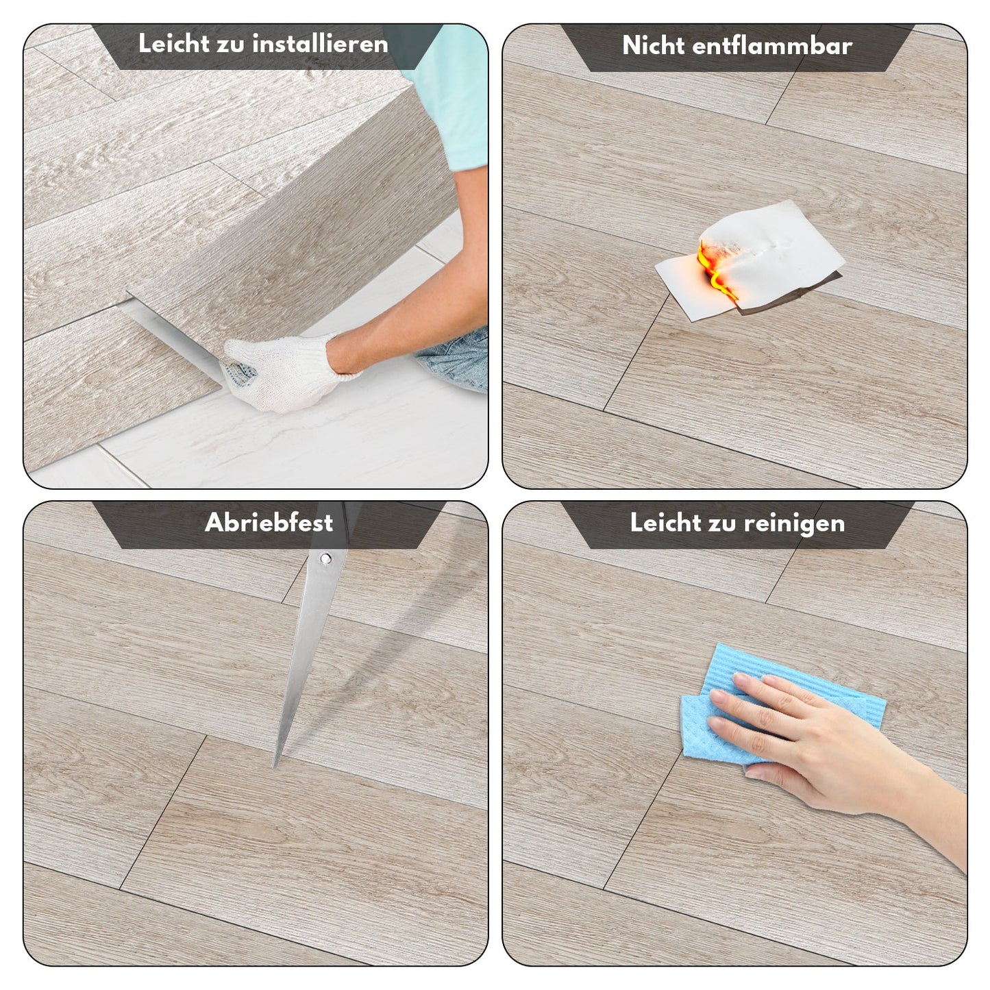 PVC Bodenbelag Selbstklebend Vinylboden 1.5mm Dicke | Brehn
