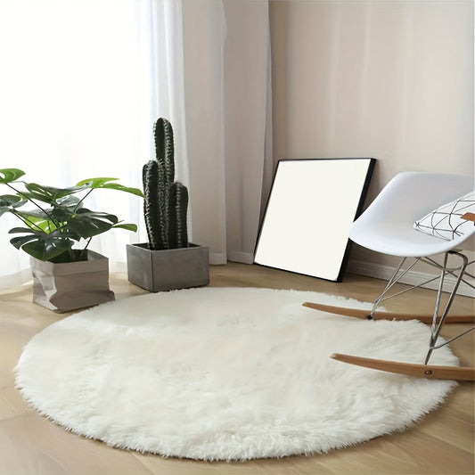 Gemütlicher runder Plüsch-Teppich – Ultraweicher Teppich für Wohnzimmer & Schlafzimmer | Brehn
