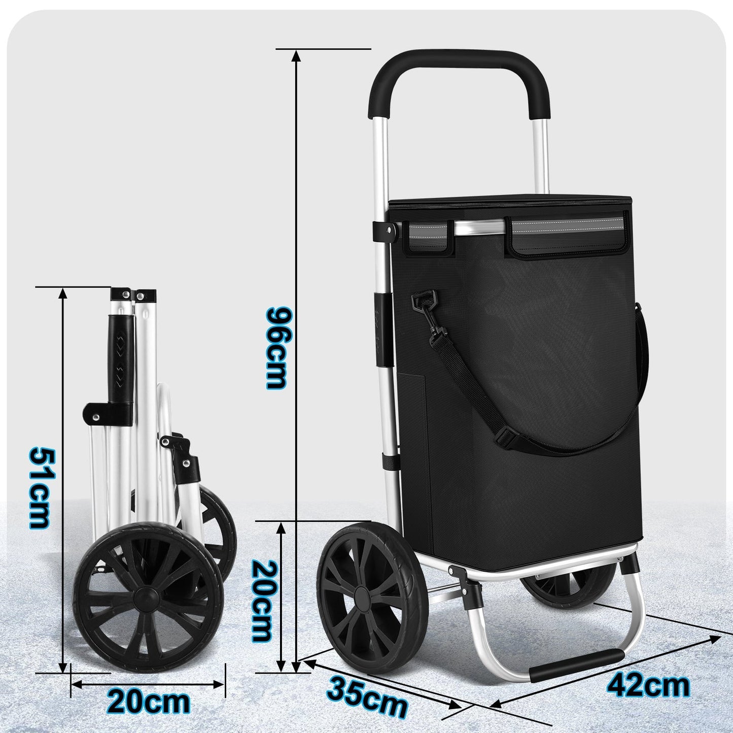 Einkaufstrolley Einkaufsroller Klappbar 40L | Brehn