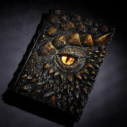Brehn | Drachenauge 3D Prägung Journal - Handgefertigtes Harz Graviertes Notizbuch