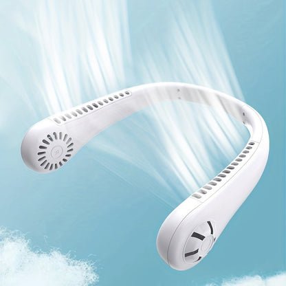 1pc Hände-frei Tragbarer Halsventilator - Wiederaufladbar, bladlos und USB-betrieben - Perfekt für Büro und Reisen | Brehn