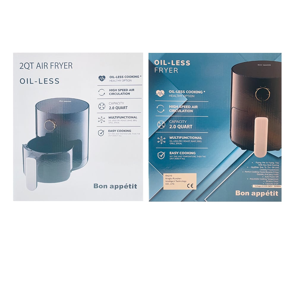 Airfryer 2,0 Liter (fettarm: grillen, backen, braten und frittieren) | Brehn