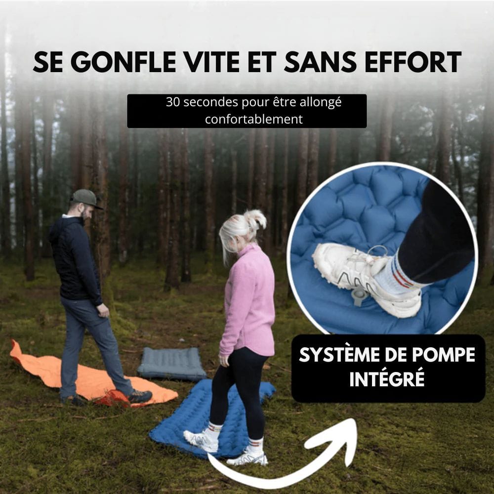 AirTrek-Matte – Aufblasbare Campingmatratze mit Fußpumpe und integriertem Kissen
