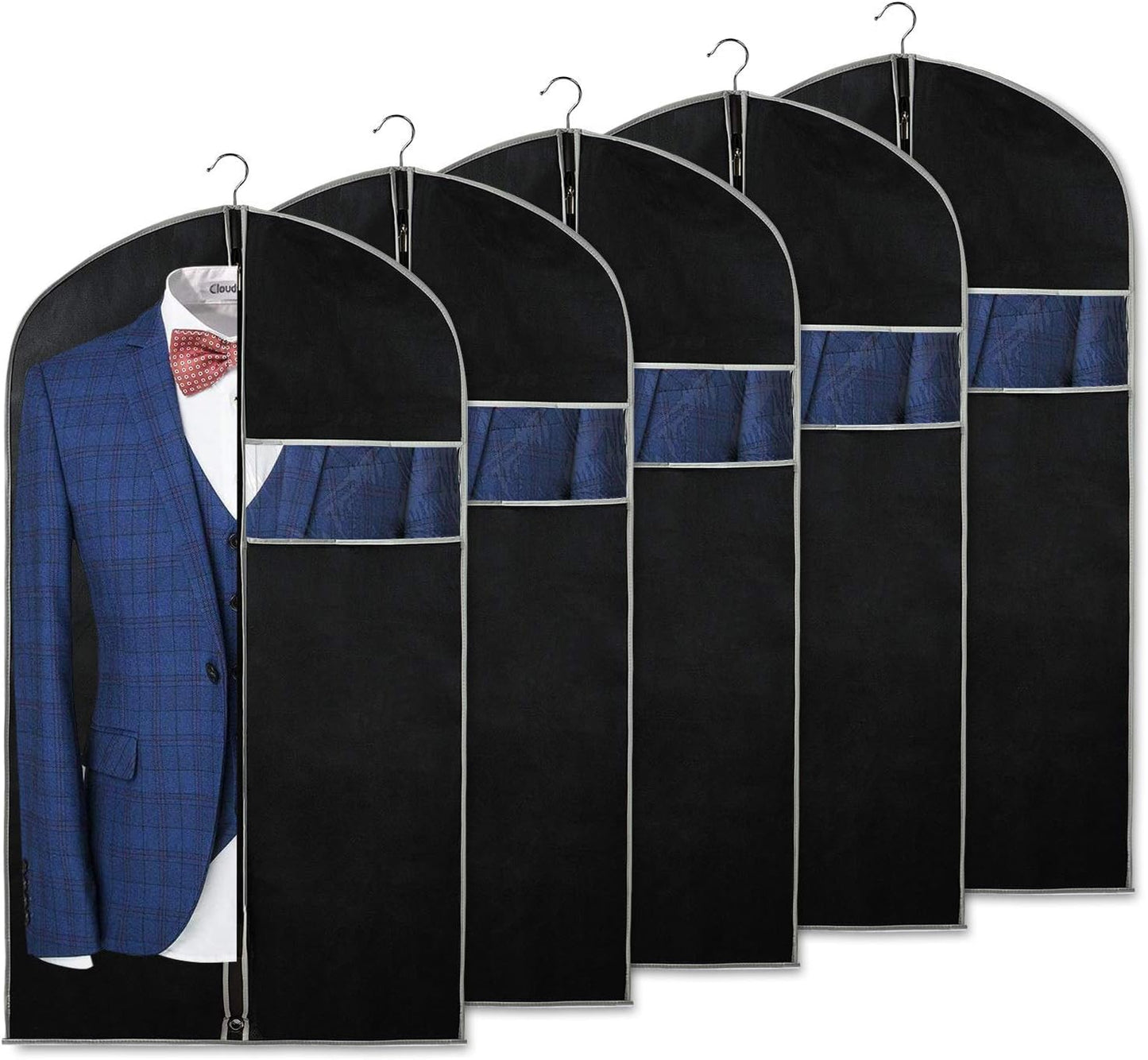 Brehn | Atmungsaktives Kleiderschutzset – 5er-Pack Kleiderschutzhüllen mit Fenster (1+1 GRATIS)