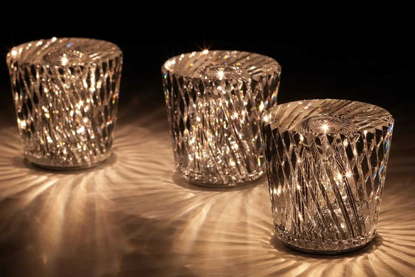 Luxus wiederaufladbare Diamant Kristall Tischlampe - Lumière Diamant | Brehn
