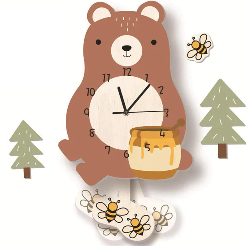 Brehn | Tier Wanduhr für Kinder
