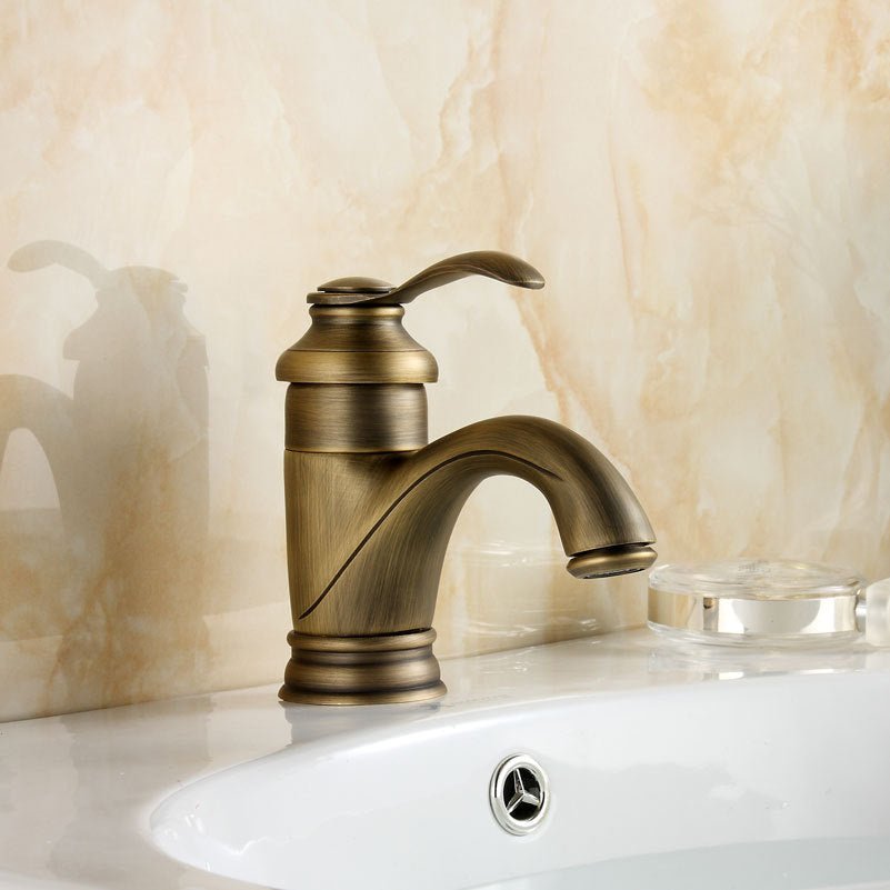 Antike Messing Wasserhahn Badezimmer Armaturen Mischbatterie Waschbecken Wasserhahn