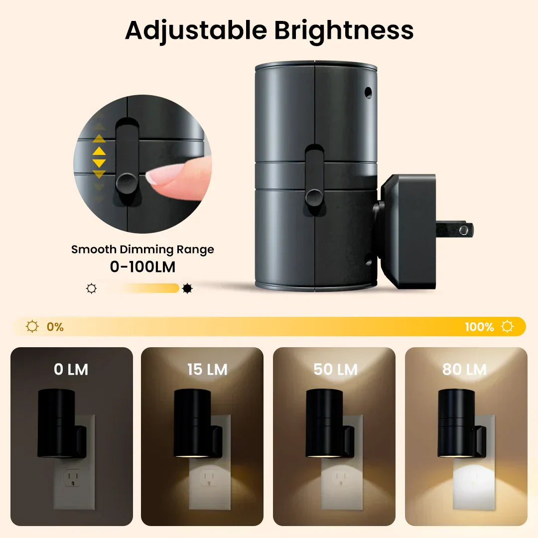 Brehn | Dimmbares Plug-In Nachtlicht mit Bewegungssensor - LED Licht für Schlafzimmer, Flure und Treppen