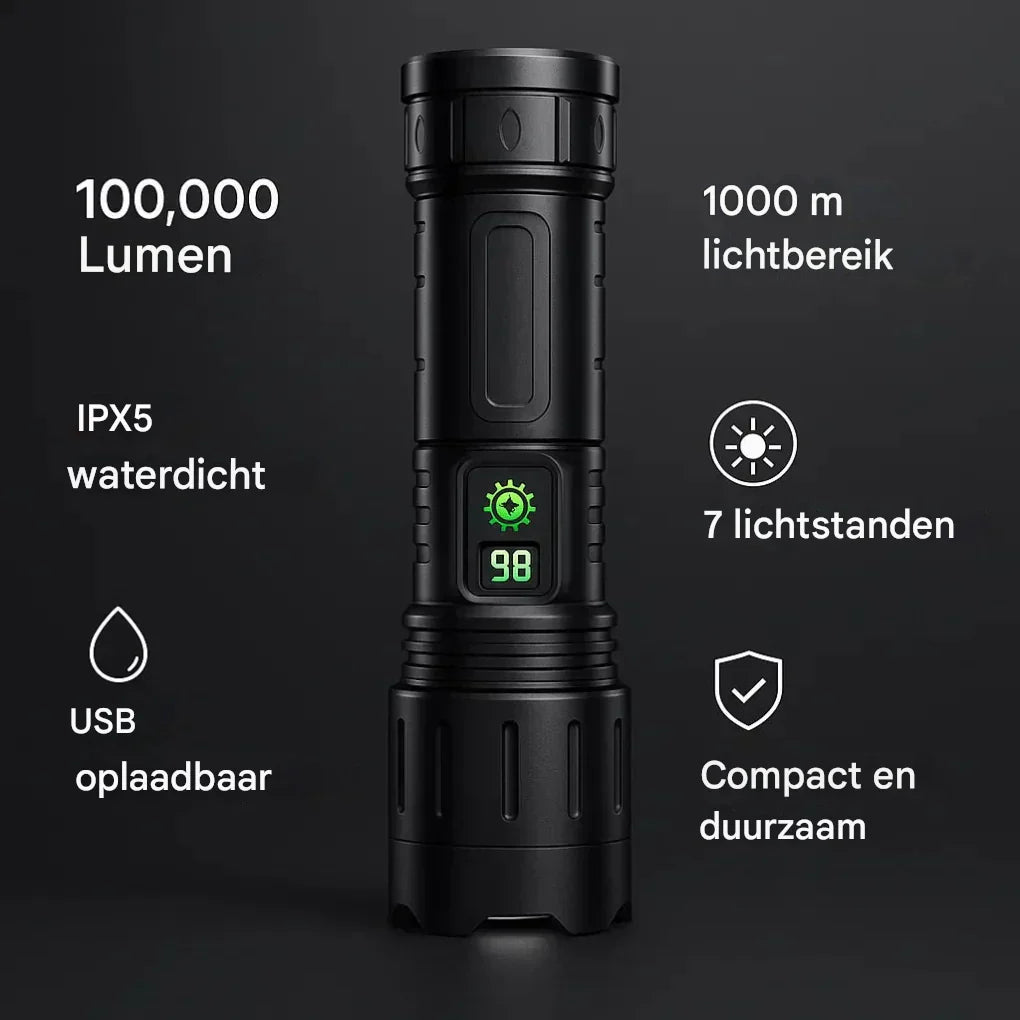UltraStrong Nachtsicht Taschenlampe Pro – Wiederaufladbare Aluminiumlampe | Brehn