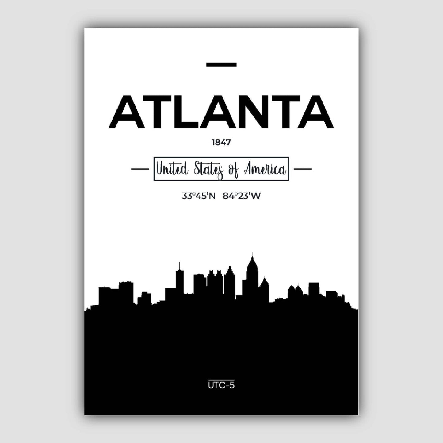 Atlanta USA Skyline Stadtansicht Poster