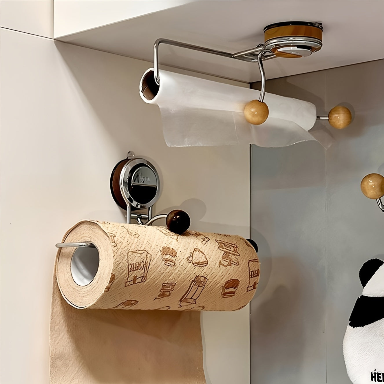 KeukenGrip Rollhalter aus Edelstahl mit Saugfuß | Brehn