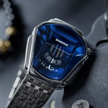 Herren-Quarzuhr im Diamant-Stil