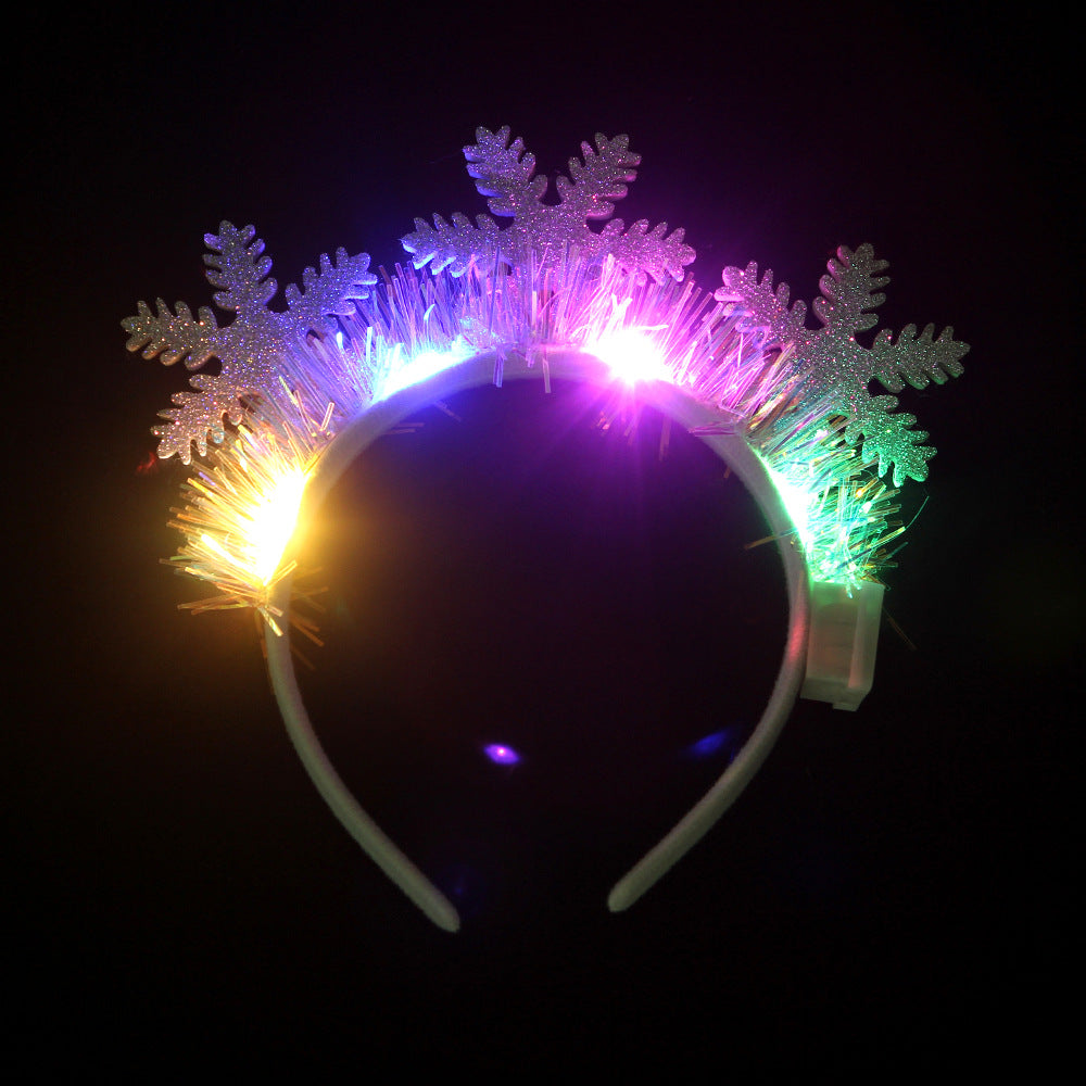 Brehn | IPC Weihnachten Haarband Leuchtendes Stirnband Weihnachtsbaum Schneeflocke Haarband Hirschgeweih Licht Blinkendes Kopfschmuck Frohe Weihnachten Geschenk