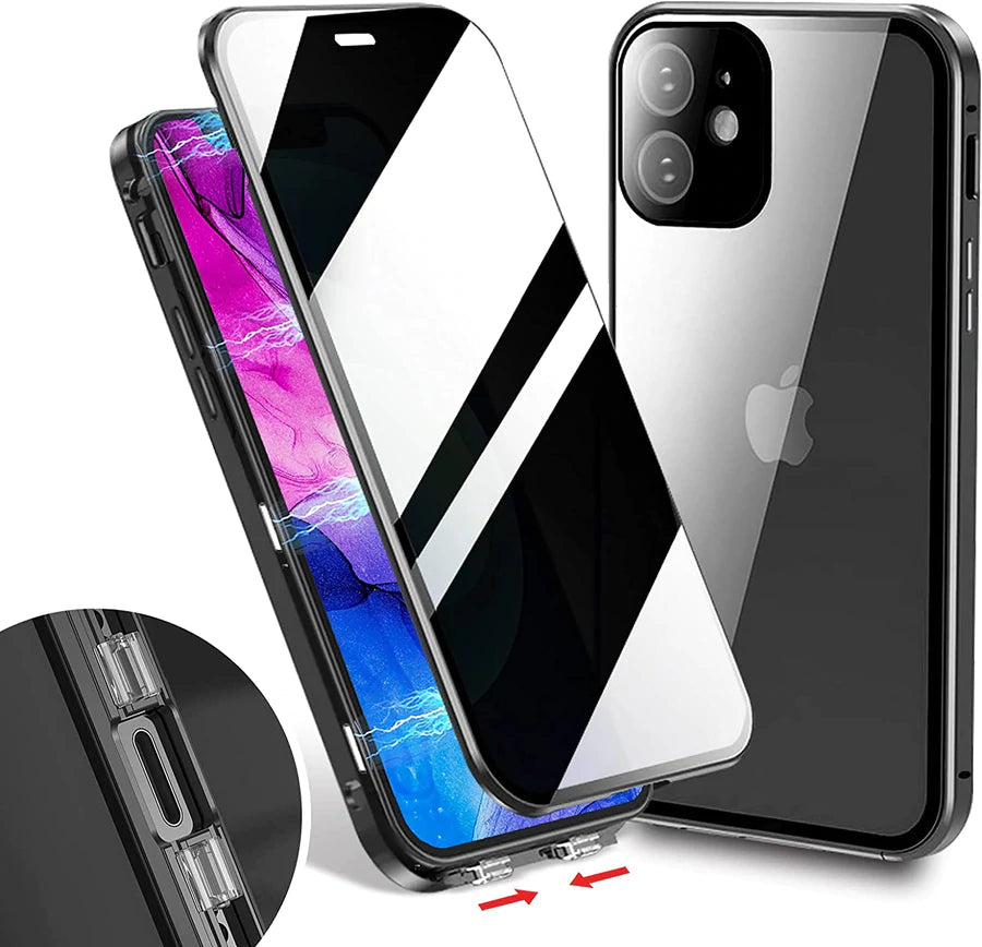 Brehn | Magnetisches gehärtetes Glas doppelseitig geeignet für iPhone