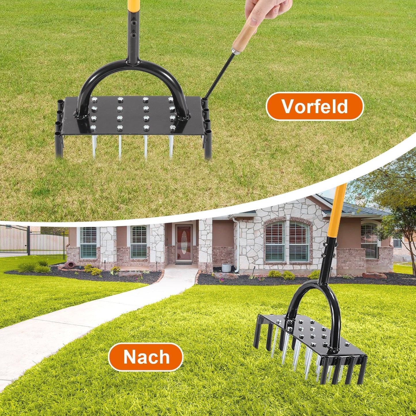 Rasenlüfter Aerifizierer Vertikutierer für verdichtete Böden | Brehn