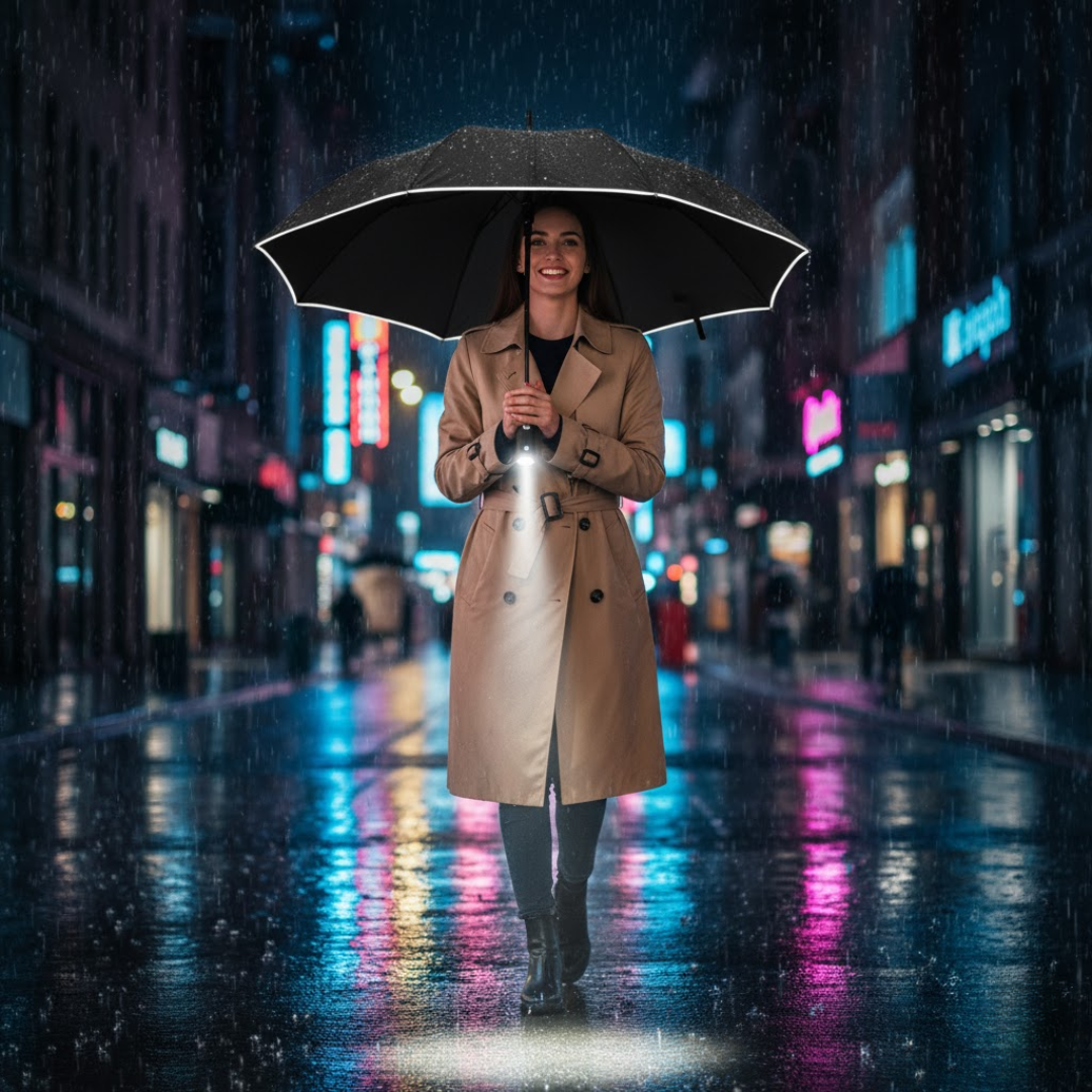 StormShield LED-Regenschirm mit Automatik | Brehn