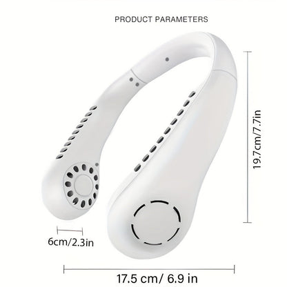 1Pc Neuer Mini Nackenventilator Tragbar Bladeless Hängender Nacken Wiederaufladbarer Luftkühler 3 Geschwindigkeits Mini Sommersportventilatoren | Brehn