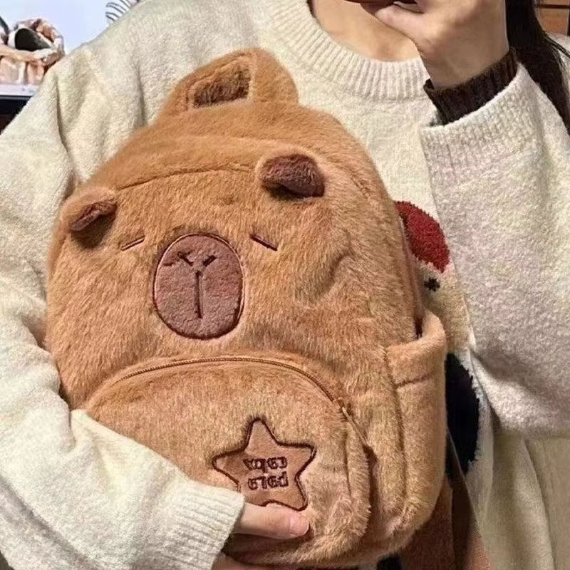 Brehn | Capybara süßer Plüsch Kinder Rucksack