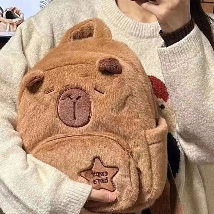 Brehn | Capybara süßer Plüsch Kinder Rucksack