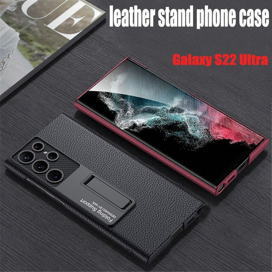 Brehn | Luxuriöse, ultradünne Leder-Telefonhülle, stoßfest, für Samsung Galaxy 23