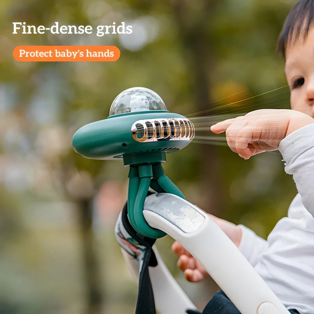 Tragbarer wiederaufladbarer faltbarer Kinderwagenventilator | Brehn