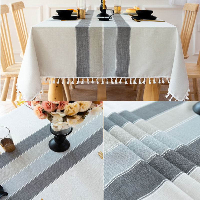 Wasserfeste, ölabweisende, rechteckige Tischdecke aus Baumwoll-Leinen-Mischgewebe, knitterfrei, für Küche, Esszimmer, Buffet und Party
