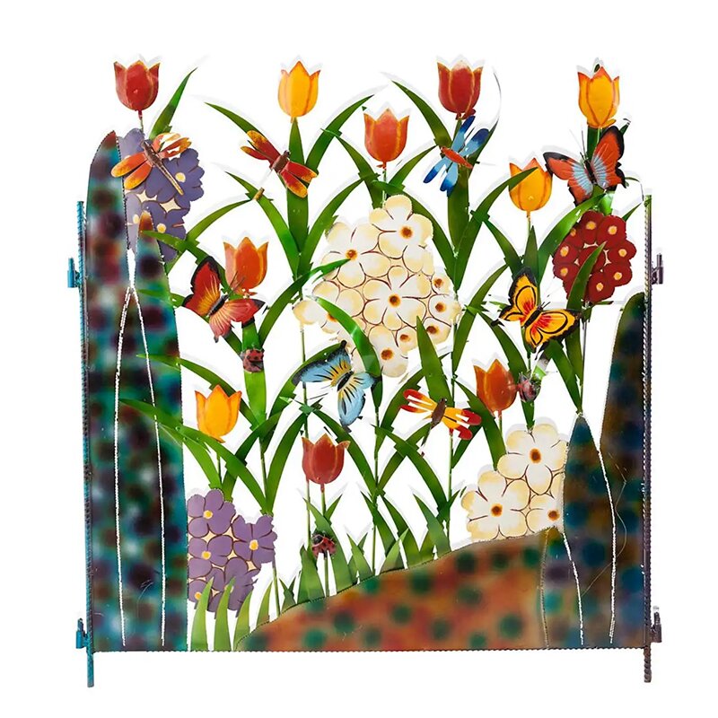 Bunte Metall-Schmetterling und Blumen Garten Sichtschutz | Brehn