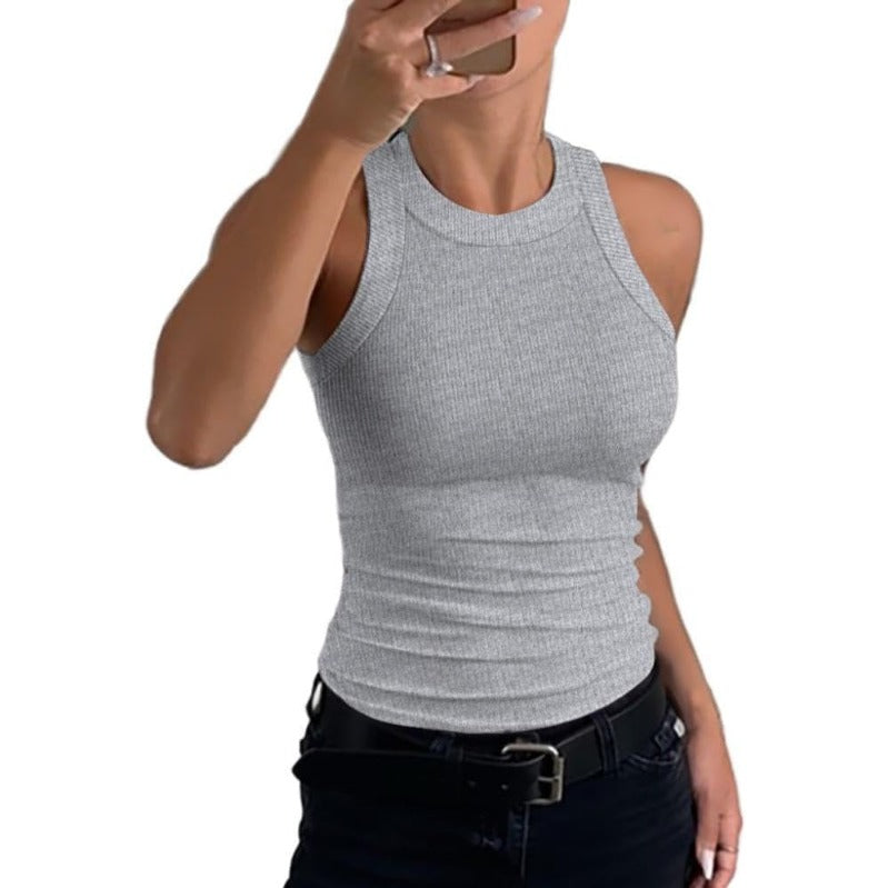 Brehn | Damen Rippen-Rückenfreies Tanktop