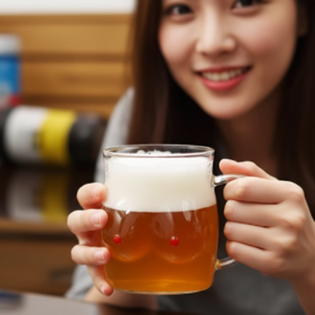Brehn | Doppelwandige Chesty Form Glas Lustige Tasse