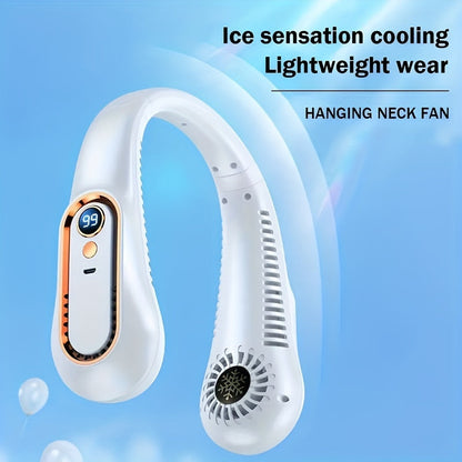 1pc Tragbarer USB-Kühler Ventilator mit 5 Geschwindigkeiten und digitaler Anzeige - Superstarke Technologie und bladeless Design für den Außenbereich | Brehn